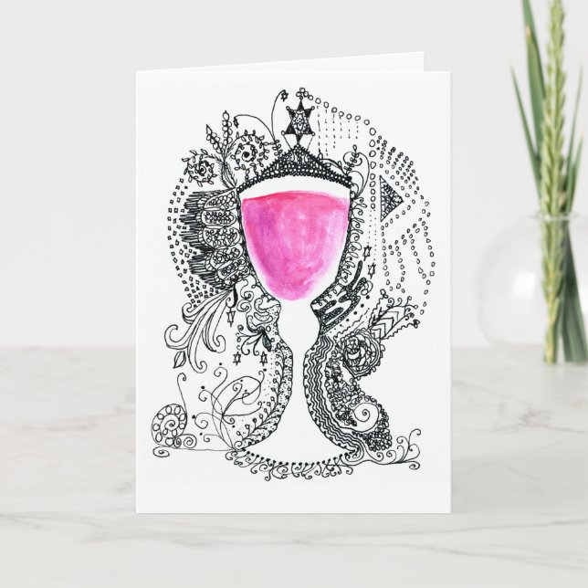 Cartes Pour Fêtes Annuelles La Coupe d'Elijah de Pessah (Devant)