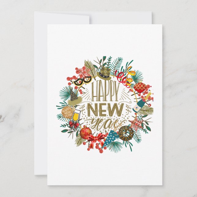 Cartes Pour Fêtes Annuelles La couronne du Nouvel An (Devant)