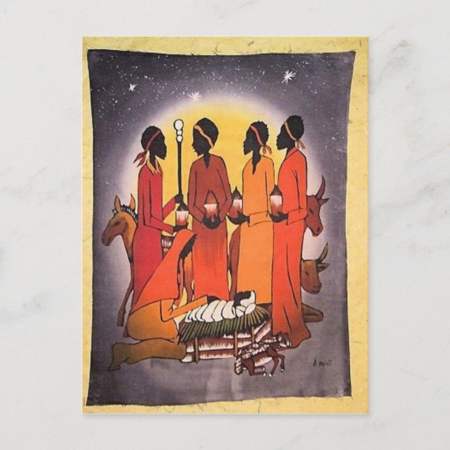 Cartes Pour Fêtes Annuelles La crèche de Noël africaine (Devant)