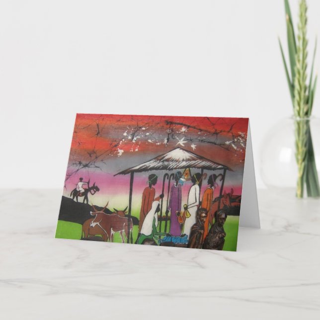 Cartes Pour Fêtes Annuelles La crèche de Noël africaine (Devant)