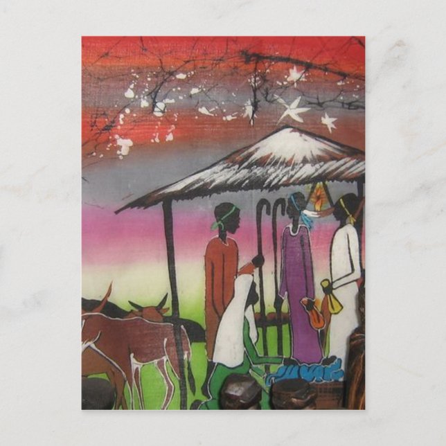 Cartes Pour Fêtes Annuelles La crèche de Noël africaine (Devant)