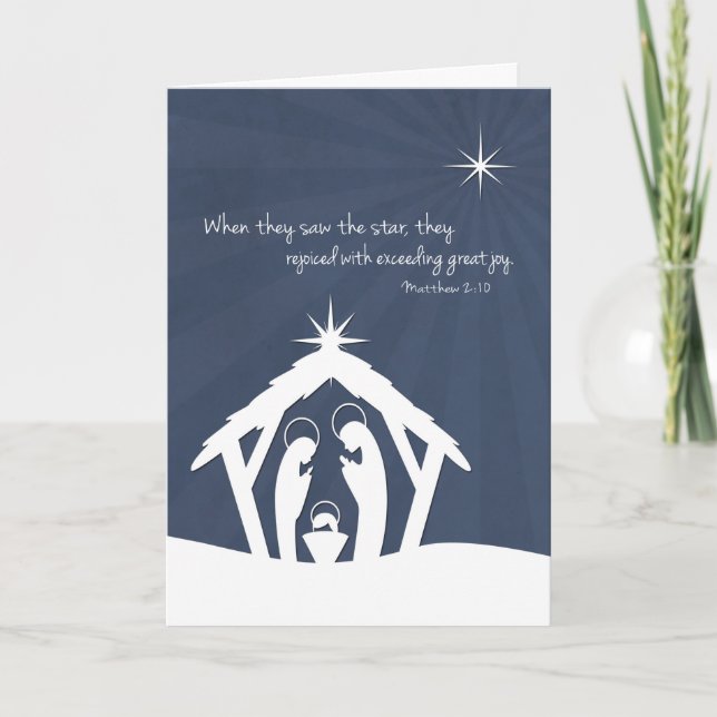 Cartes Pour Fêtes Annuelles La crèche Silhouette pour Noël (Devant)