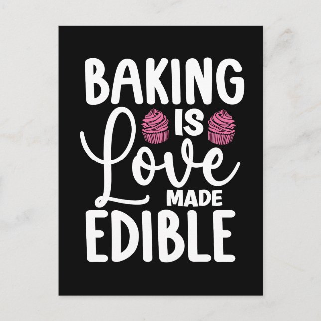 Cartes Pour Fêtes Annuelles La Cuisine Baker Est Amoureux Fabriqué Boulangerie (Devant)