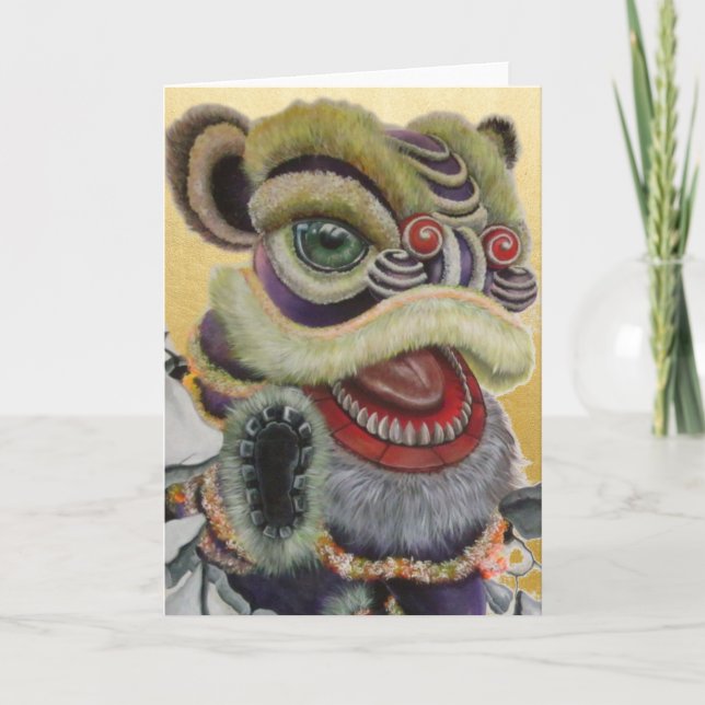 Cartes Pour Fêtes Annuelles La Danse Lion (Devant)