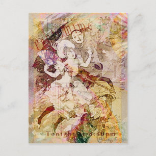 Cartes Pour Fêtes Annuelles La danseuse et le Noël Pierrot