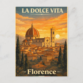 Cartes Pour Fêtes Annuelles La Dolce Vita - Florance Vintage Travel Poster