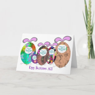 Cartes Pour Fêtes Annuelles La famille de lapins d'oeufs ajoutent votre photo