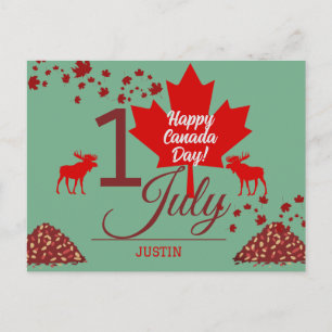 Cartes Pour Fêtes Annuelles La Feuille d'érable du Canada, Joyeuse fête du Can
