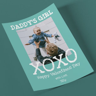 Cartes Pour Fêtes Annuelles La fille de papa Photo Hugs Et Baisers Valenti