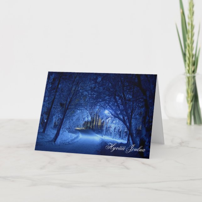 Cartes Pour Fêtes Annuelles La Finlande magique en hiver (Devant)