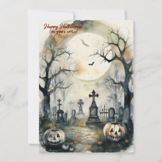 Cartes Pour Fêtes Annuelles La Grandeur fantomatique d'une Halloween grave