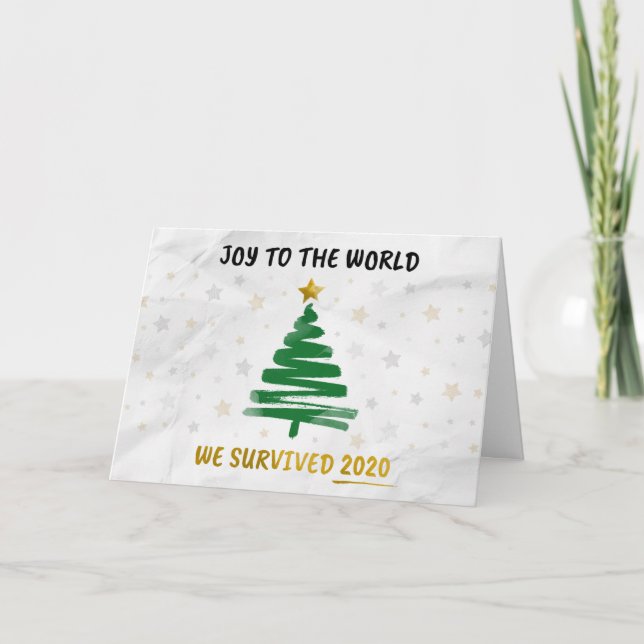 Cartes Pour Fêtes Annuelles La Joie Au Monde Survécu Personnalisée En 2020 (Devant)