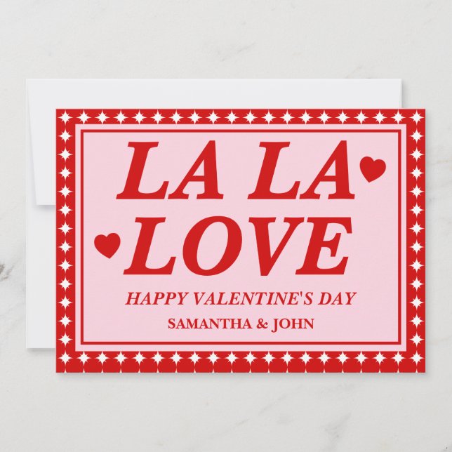 Cartes Pour Fêtes Annuelles La La Love Valentine’s Day Romantic Card (Devant)