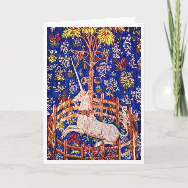 Cartes Pour Fêtes Annuelles "La licorne en captivité" (Devant)