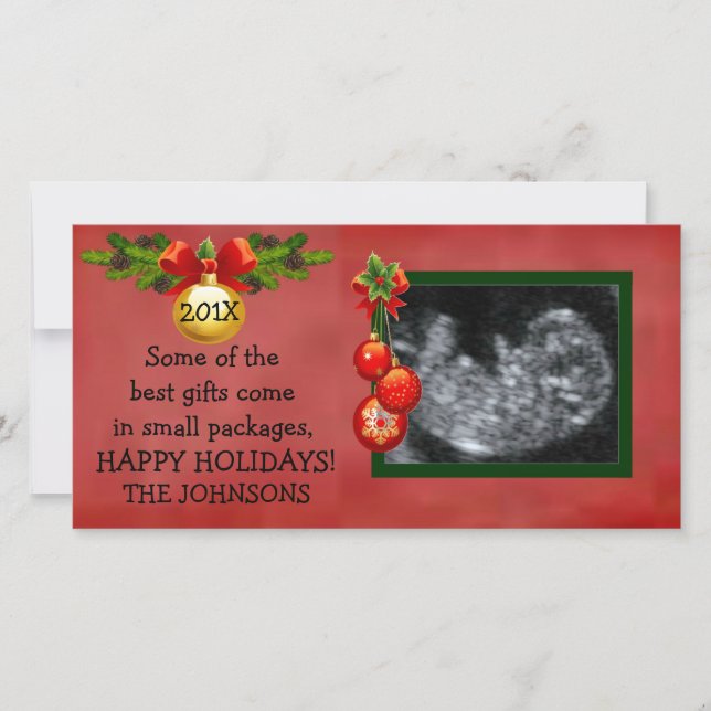Cartes Pour Fêtes Annuelles La meilleure photo d'ultrason de cadeau de Noël (Devant)