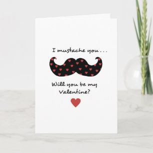 Cartes Pour Fêtes Annuelles La moustache I vous - vous serez mon Valentine