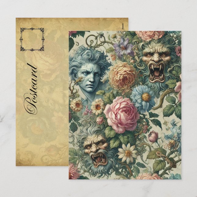 Cartes Pour Fêtes Annuelles La Muse de Cerulean - victorienne gothique (Devant / Derrière)