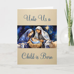 Cartes Pour Fêtes Annuelles La Nativité de l'Enfant Jésus Vœux de Noël