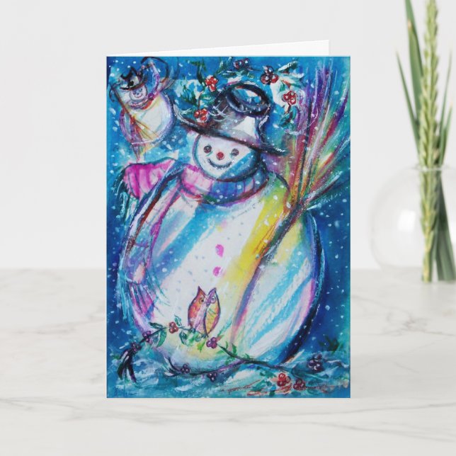 CARTES POUR FÊTES ANNUELLES LA NEIGE AVEC LA BOULE (Devant)