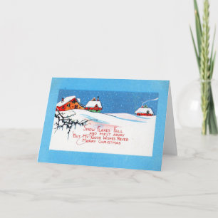 Cartes Pour Fêtes Annuelles La neige s'écaille le cru 1920 de Noël