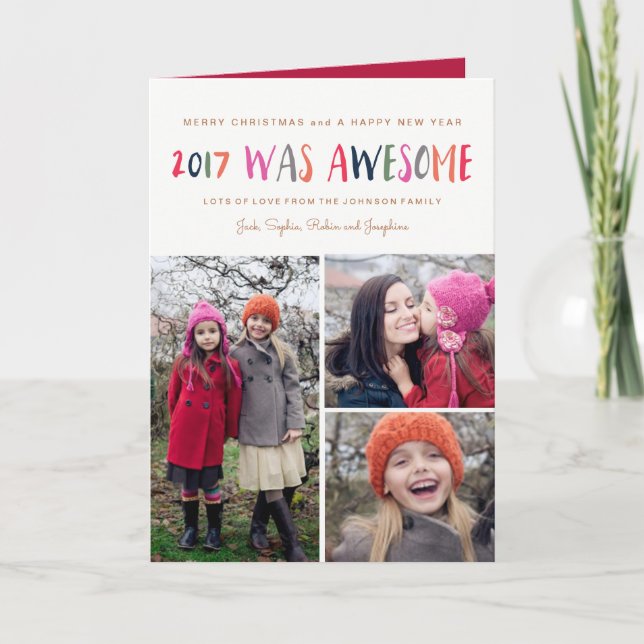 Cartes Pour Fêtes Annuelles La nouvelle année | 2017 était | impressionnant (Devant)