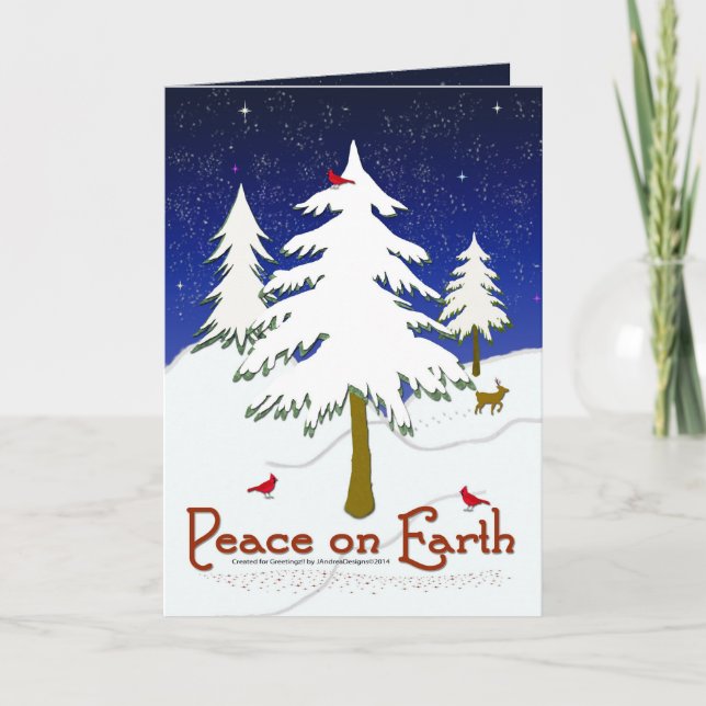 Cartes Pour Fêtes Annuelles La paix de la Terre en hiver (Devant)