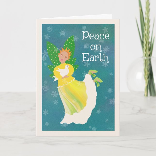Cartes Pour Fêtes Annuelles La paix des petits anges sur Terre (Devant)