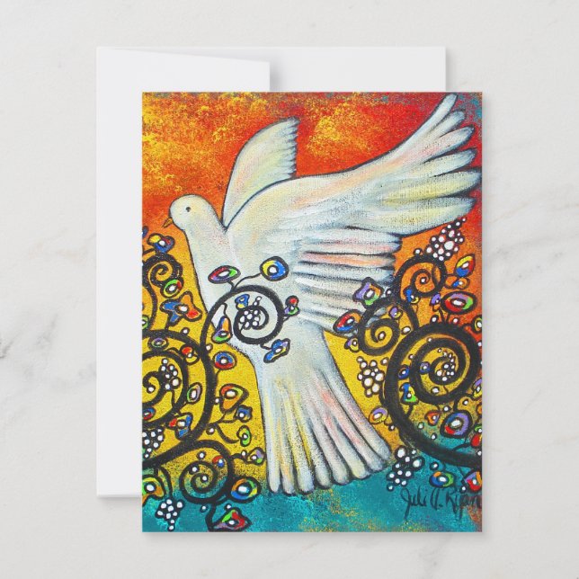 Cartes Pour Fêtes Annuelles La Paix Est Arrivée (Devant)