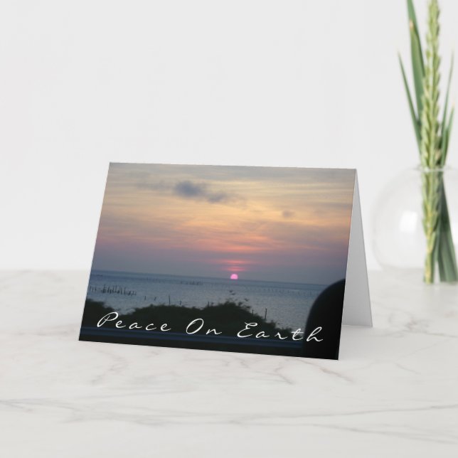Cartes Pour Fêtes Annuelles La paix sur Terre coucher du soleil (Devant)