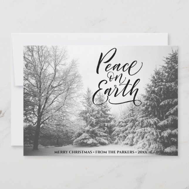 Cartes Pour Fêtes Annuelles La Paix Sur Terre | Noël du paysage hivernal (Devant)