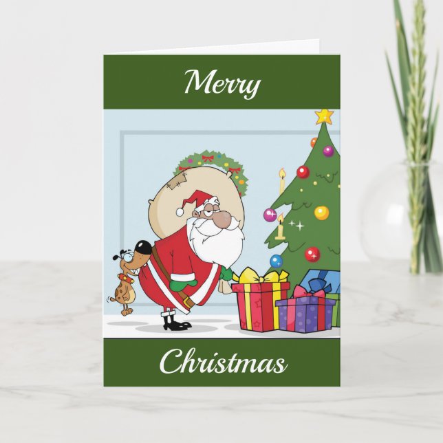 CARTES POUR FÊTES ANNUELLES LA PÈRE NOËL AFRICAINE AMÉRICAINE SOUHAITE (Devant)