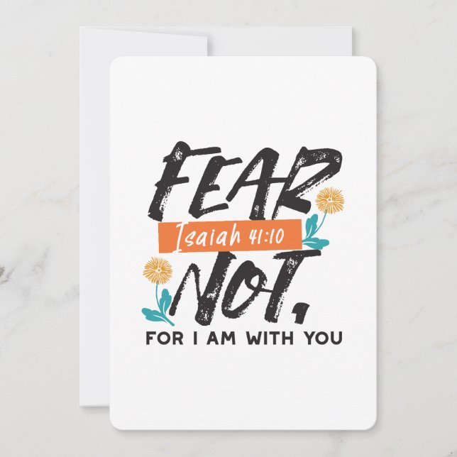 Cartes Pour Fêtes Annuelles La Peur Pas Isaïe Bible Verse Conception Inspirant (Devant)
