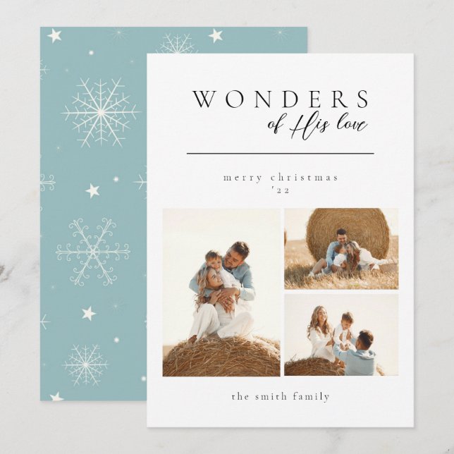 Cartes Pour Fêtes Annuelles La photo de Noël minimaliste de Son Amour (Devant / Derrière)