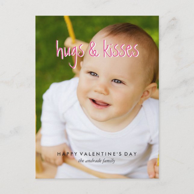Cartes Pour Fêtes Annuelles La photo mignonne de jour de Valentines étreint (Devant)