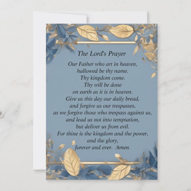 Cartes Pour Fêtes Annuelles La prière du Seigneur (Devant)