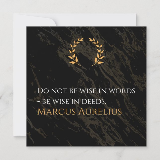 Cartes Pour Fêtes Annuelles La sagesse de Marcus Aurelius : les actions parlen (Devant)