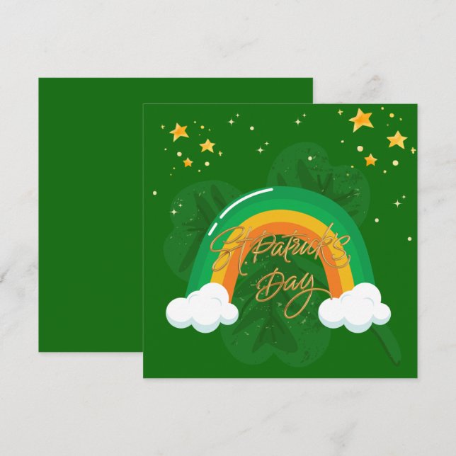 Cartes Pour Fêtes Annuelles La Saint-Patrick verte (Devant / Derrière)