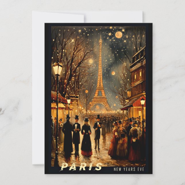 Cartes Pour Fêtes Annuelles La Saint-Sylvestre à Paris (Devant)