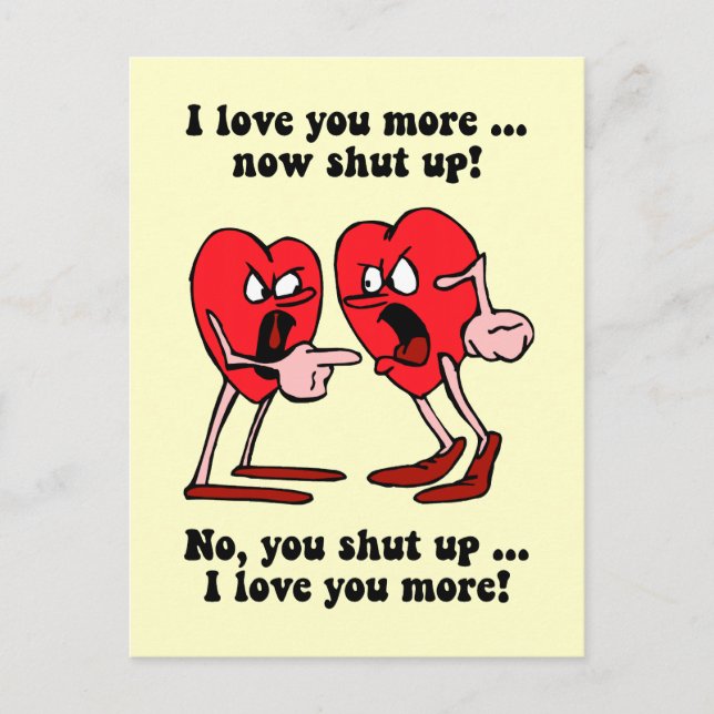 Cartes Pour Fêtes Annuelles La Saint Valentin, belle et drôle (Devant)
