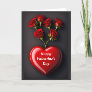 Cartes Pour Fêtes Annuelles La Saint-Valentin cœur et roses