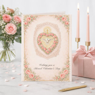 Cartes Pour Fêtes Annuelles La Saint-Valentin Colombe du Saint-Esprit Roses
