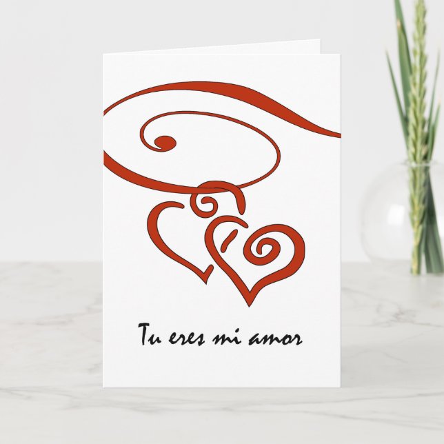 Cartes Pour Fêtes Annuelles La Saint-Valentin dans l'Espagnol, coeurs (Devant)