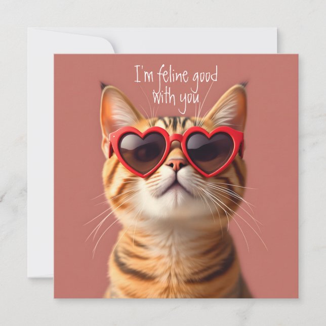 Cartes Pour Fêtes Annuelles La Saint-Valentin de chat impertinent (Devant)
