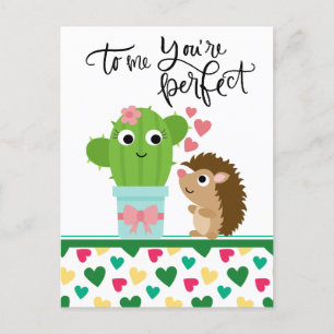 Cartes Pour Fêtes Annuelles La Saint Valentin de Cute Hedgehog  Cactus Vous êt