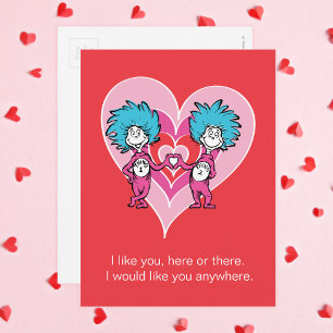 Cartes Pour Fêtes Annuelles La Saint-Valentin de Dr Seuss   Chose 1 Chose 2