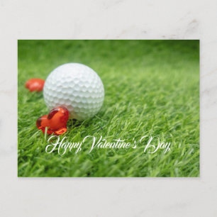 Cartes Pour Fêtes Annuelles La Saint-Valentin de golf avec amour et balle de g