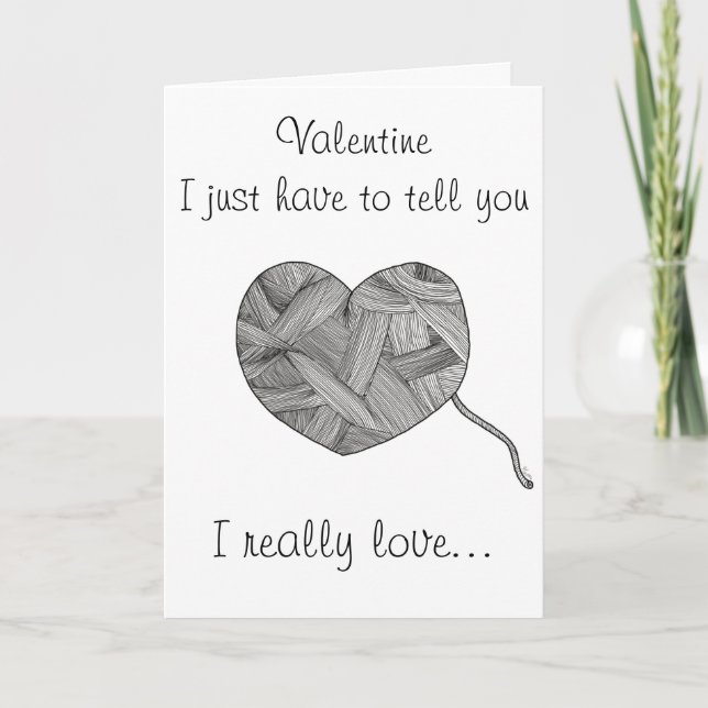 Cartes Pour Fêtes Annuelles La Saint-Valentin de tricot Amusant (Devant)