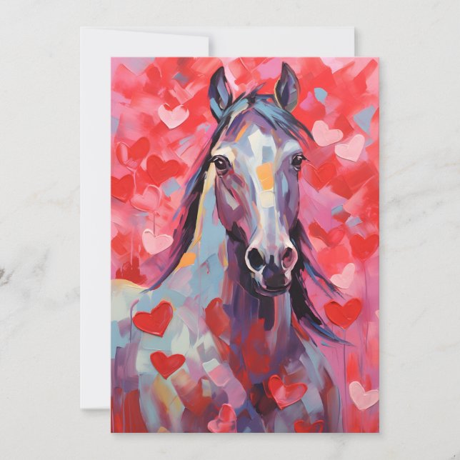 Cartes Pour Fêtes Annuelles La Saint-Valentin des chevaux (Devant)