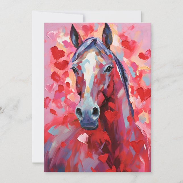 Cartes Pour Fêtes Annuelles La Saint-Valentin des chevaux (Devant)