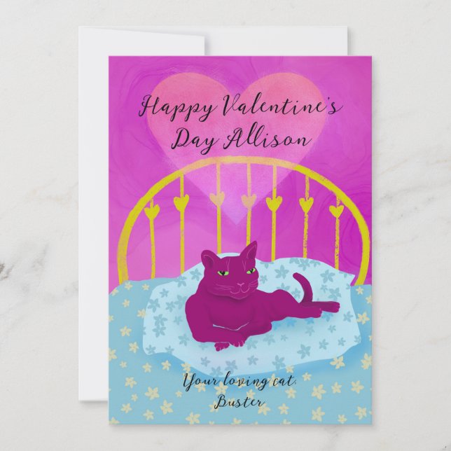 Cartes Pour Fêtes Annuelles La Saint Valentin du chat (Devant)